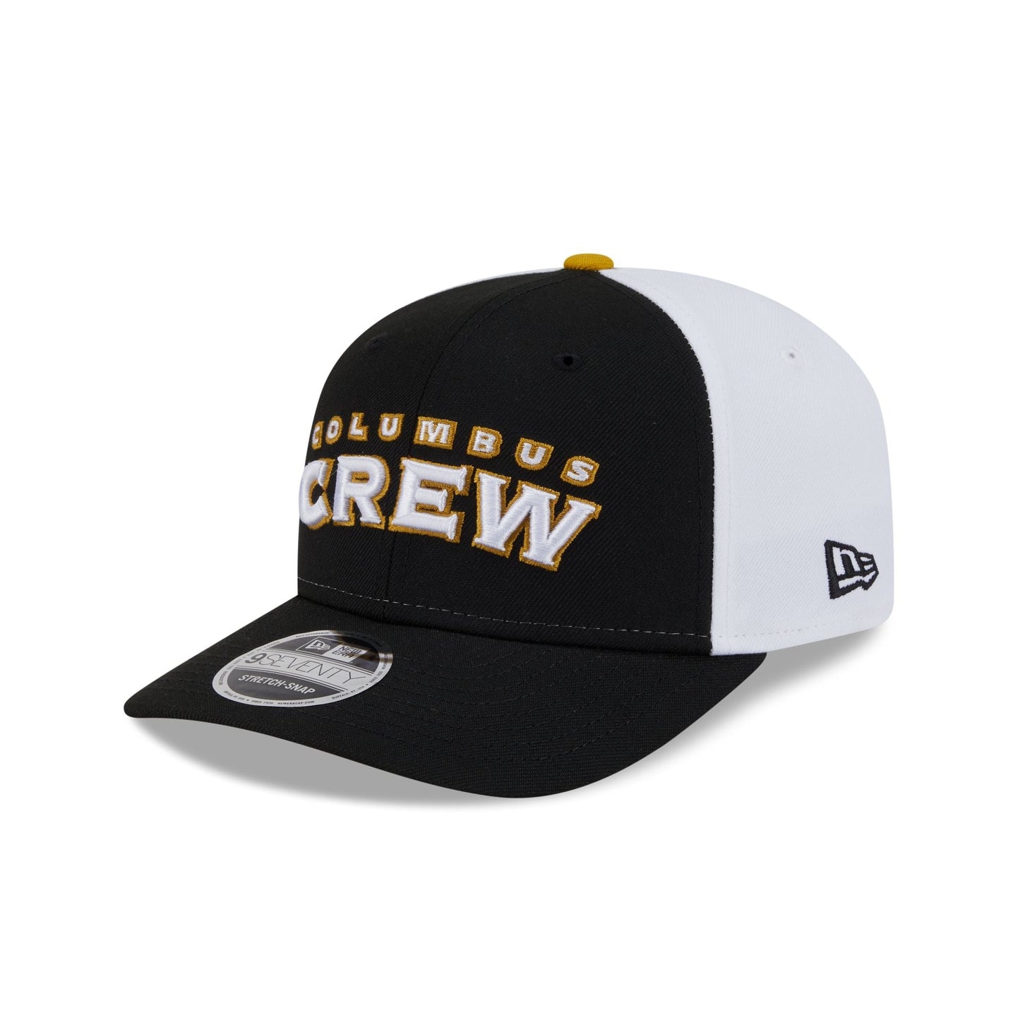 Columbus Crew 2025 Jersey Hook Black 9SEVENTY Stretch-Snap Hat