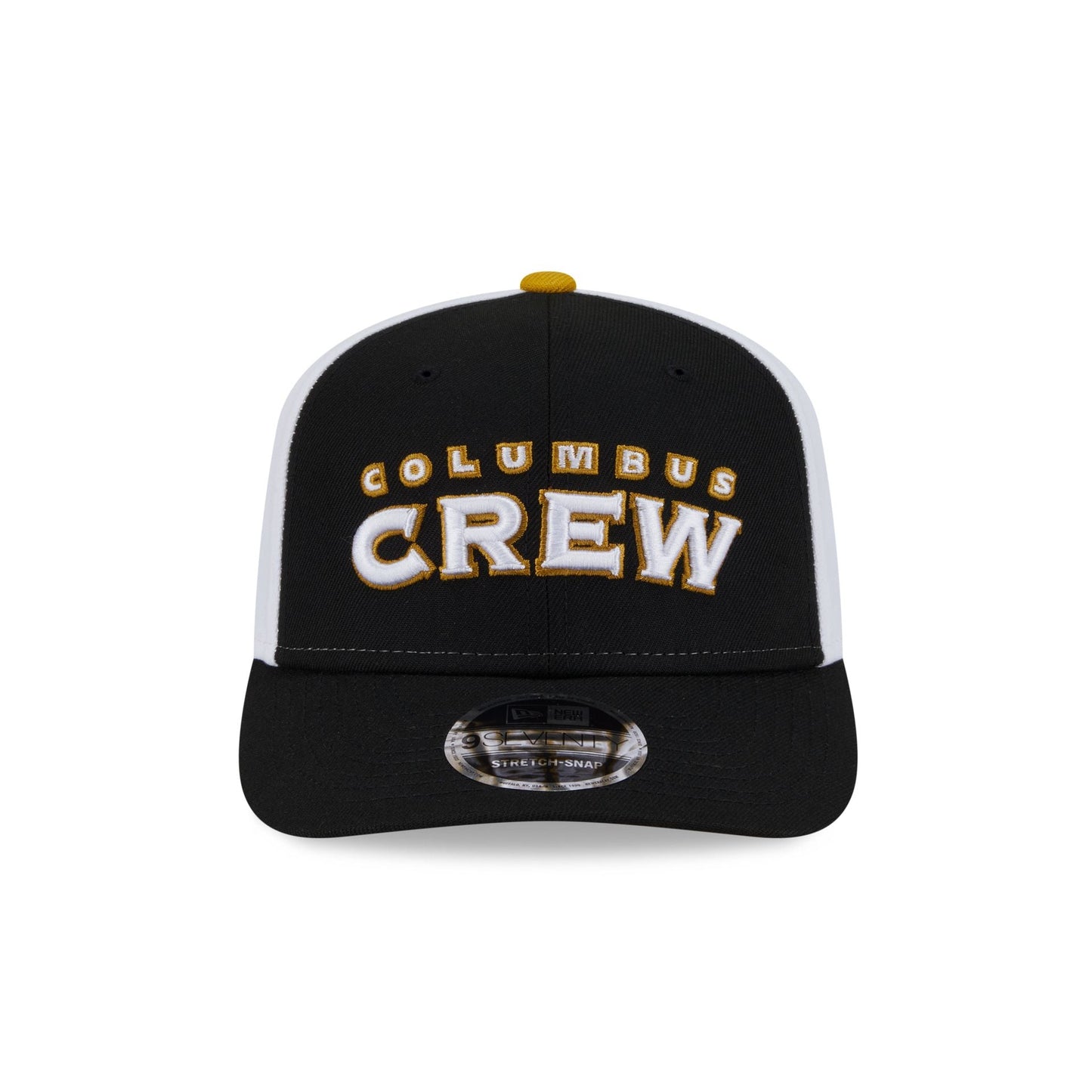 Columbus Crew 2025 Jersey Hook Black 9SEVENTY Stretch-Snap Hat